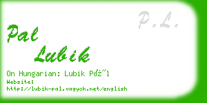 pal lubik business card